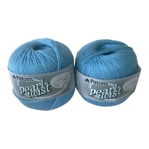 VTG PATONS Cream Pearl Twist Blue Yarn Knit Crochet 2X 50 grams